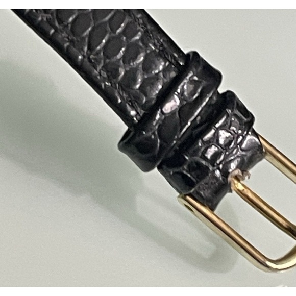 Vintage XANADU Women Watch Scissor Hands WORKS Gold Tone Black Leather Swiss - Picture 11 of 16